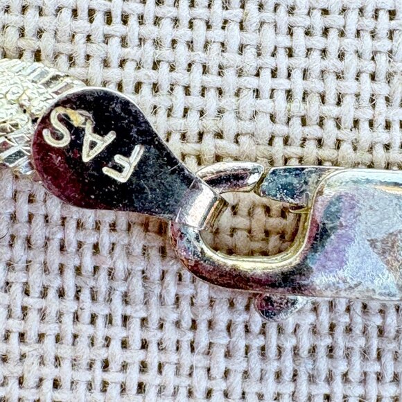 VTG Sterling Silver 925 Twisted Herringbone Chain Necklace Size 18" Length - Picture 5 of 11